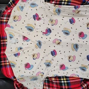 VTG Preview Collection Lingerie One Size V-Neck Long Short Sleeve Pajama Shirt